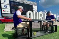 Subsoccer® 7 bench football game played outdoors with competing males