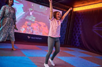 females play interactive game